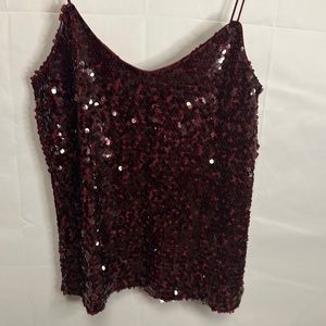 Sequin Tank Burgundy